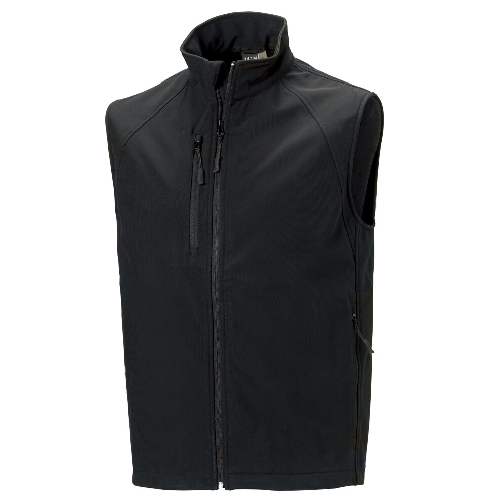 (XL, Black) Russell Mens 3 Layer Soft Shell Gilet Jacket
