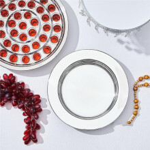 2 Pcs Communion Plates for Church Communion Bread Tray Plate Church Supplies Set Polished Stainless Steel Tray (Silver)
