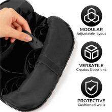 Trousse de Maquillage de Pliable avec Séparateurs Ajustables, Capacité.