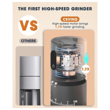USB Electric Coffee Bean Grinder with Adjustable Gears and Long Battery Life