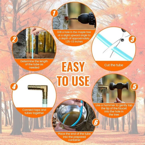 Maple Syrup Tapping Kit Includes Collection Bags, Drill Bit, Tap, and Brush Beginner'S Collection Kit 2