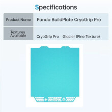 BIQU Panda Build Plate CryoGrip Pro Glacier Fine Textures Spring Steel Double Sided Textured for A1 3D Printer