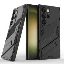 Compatible avec l'iPhone S23 Ultra 5G, coque Punk Armor 2 en 1 en PC et TPU antichoc avec support invisible