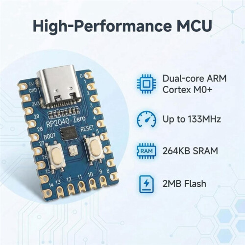 3PCS Piece Set of RP2040 Zero Boards RP2040 Zero Microcontroller Development Board Compatible Rasp Berry Pi Ar Duino 1