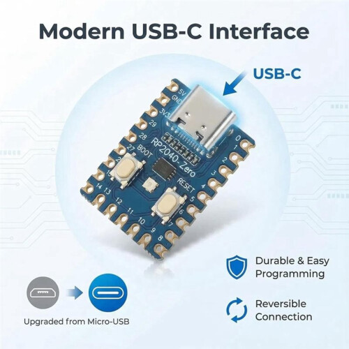 3PCS Piece Set of RP2040 Zero Boards RP2040 Zero Microcontroller Development Board Compatible Rasp Berry Pi Ar Duino 2