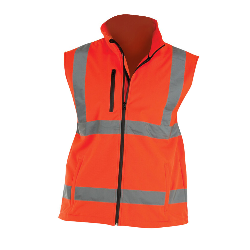 (3Xl, Hi Vis Orange) Yoko Mens Hi Vis Softshell Bodywarmer / Workwear 5054171189977