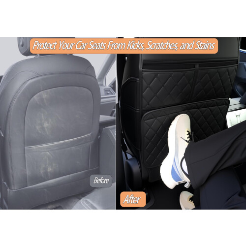 2 Pack Kick Mats Back Seat Protector，Seat Back Protector for Kids 2