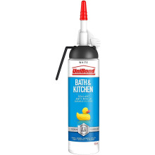 UniBond Bath & Kitchen Sealant, Mould Resistant White Silicone Sealant Ideal for