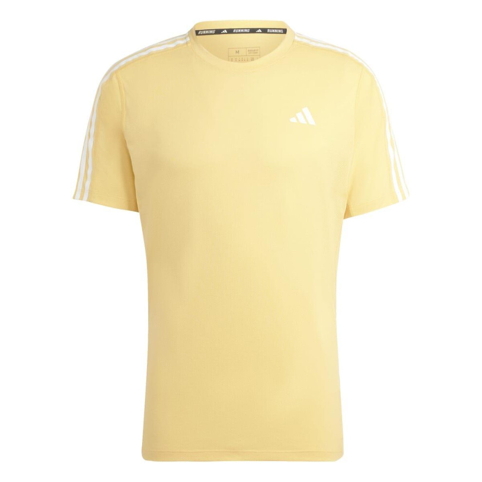 Adidas (Xl, Semi Spark) Mens Own The Run Stripe T-Shirt Multicoloured