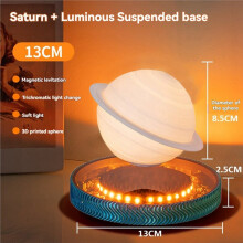 3D Levitating Saturns Night Light with Luminou Magnetic Base Cool Astronomy Saturns Desk Decor EU Plug