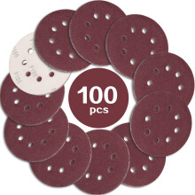 STEBRUAM 100Pack 125mm Sanding Discs 100 Grit Sandpaper for Orbital Sander