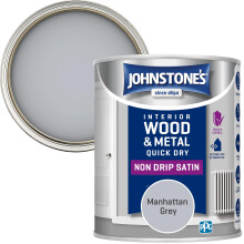 Johnstone's - Quick Dry Satin Wood & Metal Paint - Manhattan Grey - 750ml