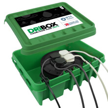 DRiBOX – Large IP55 Weatherproof Outdoor Electrical Connection Box 40 x 31 x 14.5cm – Power Cord Enclosure for Christmas Lights, Timers, Extension