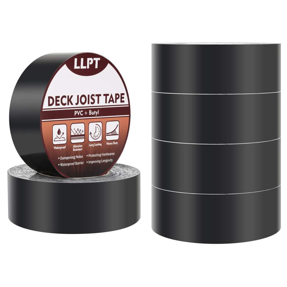 Llpt Joist Tape For Decking | 6 Packs | 50Mm X 15M | Beam Joist Protection Flashing Tape | Heavy Duty Waterproof Butyl Sealant | For Wood Decks Roof 6232815229367