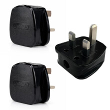 STATUS 13A 3‑Pin Black Electrical Plug Tops – Pack of 3, BS1363‑Compliant with Cord Grip, CE Certified & Recyclable, Ideal for Home or Office Us