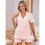 Women'S Lapel Collar Short Sleeve Button Down Top & Drawstring Shorts Pajama Sets  S 6