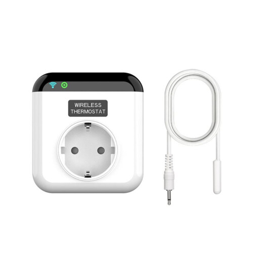 Prise Intelligente avec Thermostat Programmable, Télécommande, Interrupteur D'Alimentation, Application de Contrôle, Commande Vocale, Prise 1