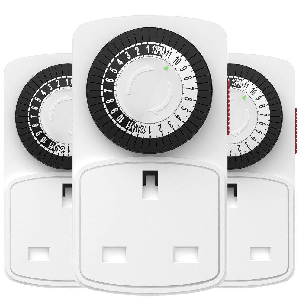 Hbn 24 Hour Plug-In Compact Timer Plug Socket, Mini Energy Saver Mechanical Timer Switch For Indoor Lights, Christmas Lights And Home Appliances (13A 7039607825757