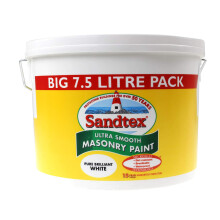 Sandtex Ultra Smooth Masonry Paint - Pure Brilliant White - 7.5 litres
