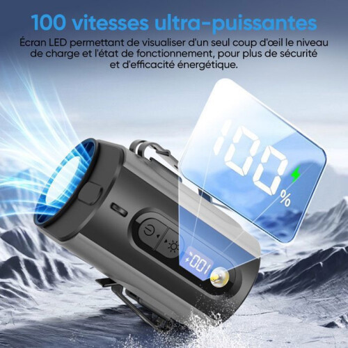 Portable Mini Fan 5000 mAh Battery, 5 Speed Settings, LED Display, Compact Handheld Cooling Fan 1