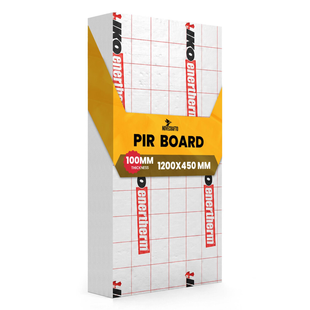 (100 Mm, 10) Pir Insulation Board 1200 X 450 Foil Faced Rigid Thermal Insulation Panels 5061064158026