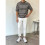 Men'S Short Sleeve Knit Stripe Shirt Crewneck Classic Regular Fit Basic Sweater Pullover Top Gray L 3