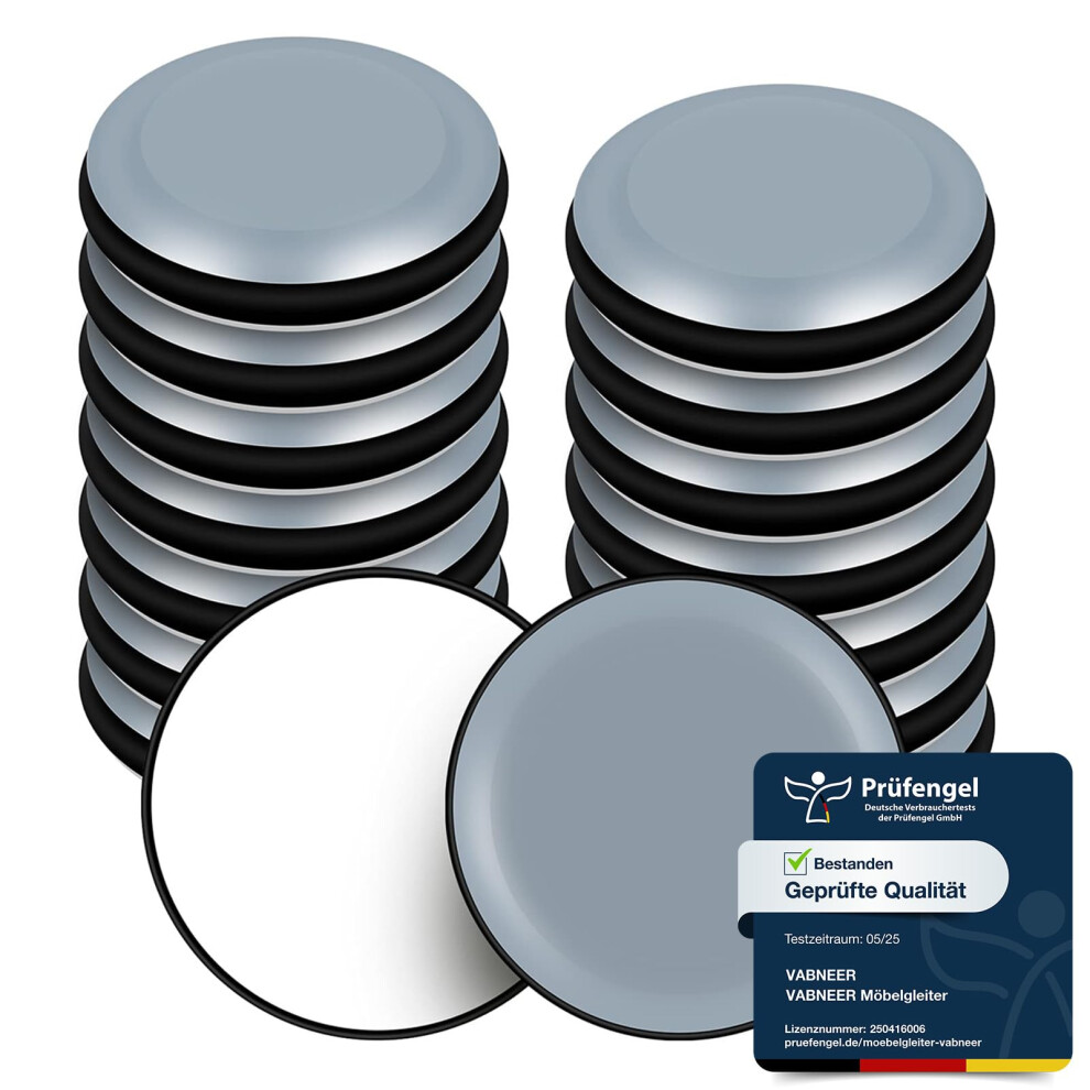 Vabneer Furniture Sliders For Hardwood Floors And Carpets, 16-Pack Ptfe Teflon Gliders, Self-Adhesive Round Furniture Moving Pads For Chairs, Tables, 7559825313602