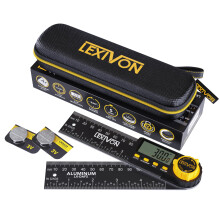 LEXIVON Aluminum Digital Angle Finder Gauge, 5-inch/130mm Multi-Purpose Protractor, Includes XL Display and Rugged Zippered Pouch (LX-DAF5)