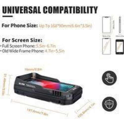 Bolsa impermeável IPX6 para celular de bicicleta, compatível com smartphones de até 6,7 polegadas, com suporte para guidão resistente a impa 2