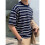 Men'S Short Sleeve Knit Stripe Shirt Crewneck Classic Regular Fit Basic Sweater Pullover Top Deep  XL 4