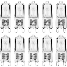 G9-Glühbirne, 40 W, 230 V, warmweiß (3000 K), G9-Kapselglühbirne, G9-Halogenlampe für Mikrowelle, Herd und Deckenbeleuchtung, 10er-Pack