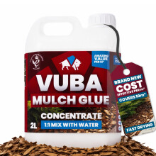 Vuba Easihold 2L Concentrate Mulch Glue – Rubber Bark & Wood Chippings Adhesive, Dual Bond Tech, Mix 1:1 with Water, Landscaping Stabiliser for Path
