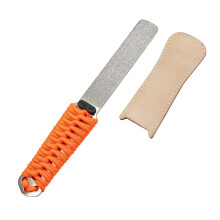 SHARPAL 181N Dual-Grit Diamond Sharpening Stone with Genuine Leather Strop, Tool Sharpener for Sharpening Knife, Garden Shears, Axe and All Blade Edg
