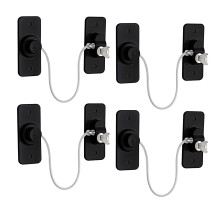 4Pcs Black Window Locks for UPVC Windows, YTOOK Adhesive No Drilling Window Restrictor with Key, Pet Window Safety Locks for Childproof, Easy to Inst