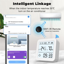 Tuya WiFi Temperature & Humidity Sensor USB Powered Backlit Display Life App Air Thermostat Linkage