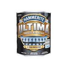 Hammerite Ultima Metal Paint Smooth Finish Light Grey 750ml – Advanced Protection, Direct to Rust, Water-Based, Durable Exterior Coating