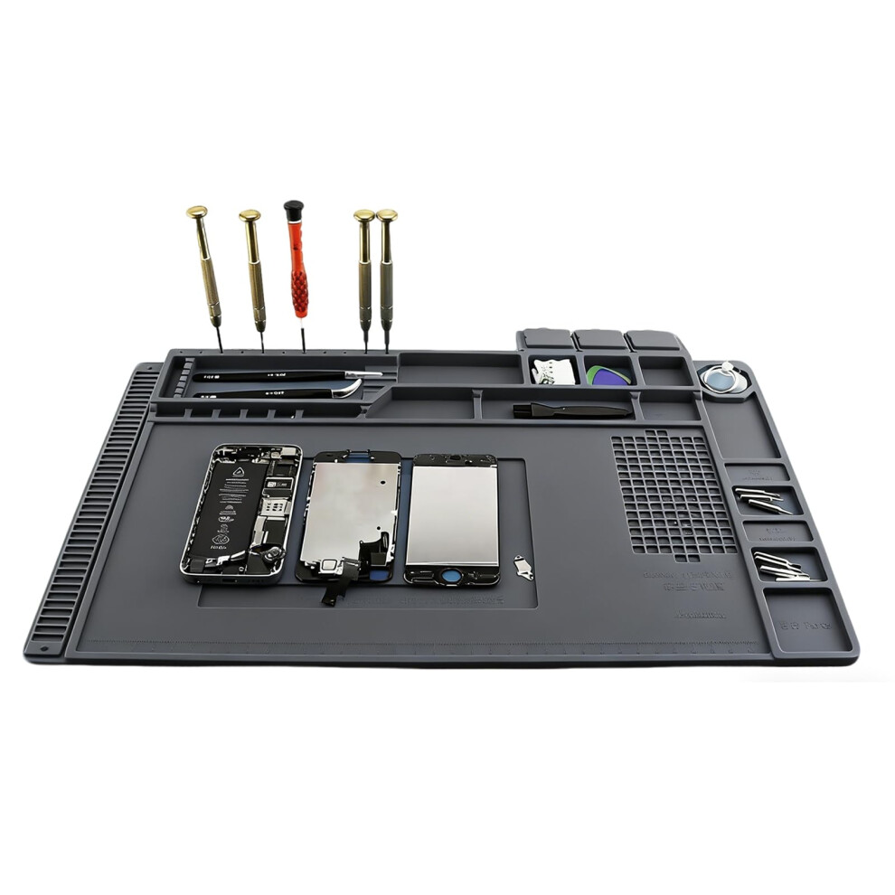 Soldering Mat 500C Silicone Work Mat Heat Resistant 45X30cm Anti Static Magnetic Electronics Repair Pad With Scale Ruler And Screw Position For Elec 5001479065960