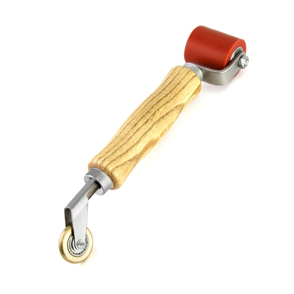 Qwork 2 In 1 Seam Roller, 40Mm Silicone Seam Roller And 6Mm Brass Detail Penny Roller, Smoothing Seam Roller Tool For Pvc/Tpo/Epdm Single Ply Roofin 3630344523834