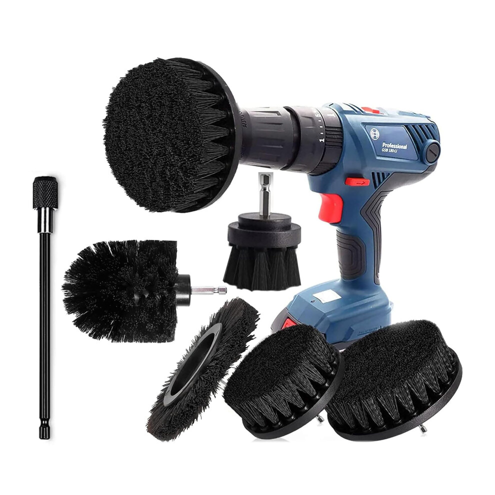Brush Attachment Drill Set 6 Pieces Extended Drill Brushes Attachment Cleaning Brush Rim Brush Scrubber Cleaning Brush Kit For Rims, Bathtub, Tiles, 1278662390817