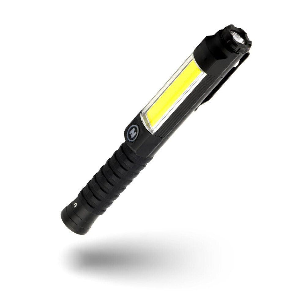 Nebo Big Larry 3 Work Light, 600 Lumen Flashlight With Cob Work Light, Pocket Clip Magnetic Base For Hands-Free Lighting, Portable Cob Led Dimmable F 9176361185593