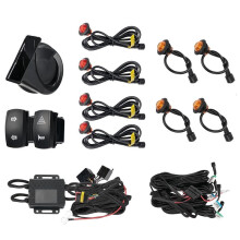 UTV-Blinkerssats med Signalhorn, Förkopplad, UTV ATV-Blinkers med Vippbrytare, Varningsljus, Universal Street Legal Kit