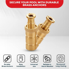10pcs Brass Pool Cover Anchors Fits 3/4Inch Holes for Concrete and Paved Surfaces,Pool Cover Anchors for Inground Pools