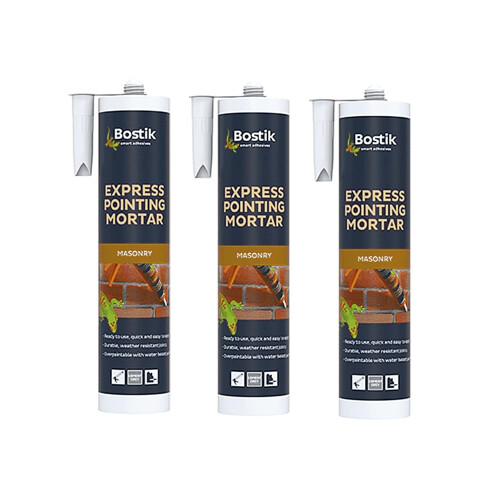 Pack of 3 BOSTIK 310ml Express Cement Pointing Mortar Buff Durable Masonry Repai