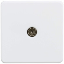 Knightsbridge SF0100MW Screwless 1G TV Outlet (Non-Isolated) -Matt White