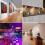 2 Pack Adjustable RGB LED Wall Lights, 16 Colours Battery Powered Spot Light with Remote Control, Wireless Night Light 2
