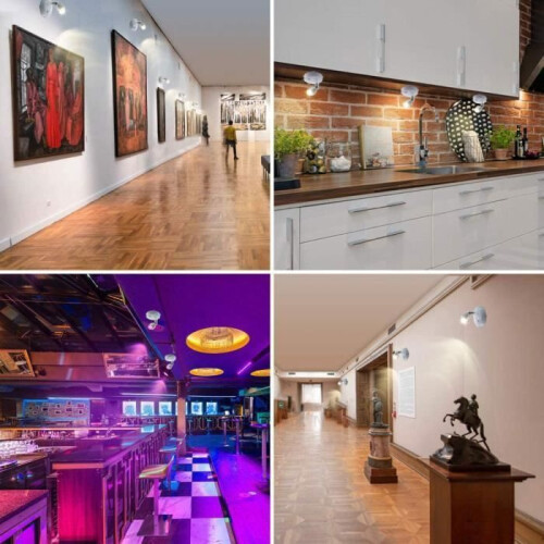 2 Pack Adjustable RGB LED Wall Lights, 16 Colours Battery Powered Spot Light with Remote Control, Wireless Night Light 1