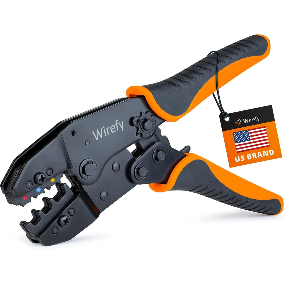 Crimping Tool For Insulated Electrical Connectors - Ratcheting Wire Crimper - Crimping Pliers - Ratchet Terminal Crimper - Wire Crimp Tool By Wirefy 6990680461588
