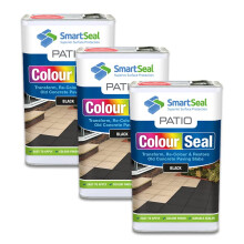 SmartSeal Patio ColourSeal - Black, 3 x 5L - Superior Patio Paint to Colour & Restore Old Concrete Paving Slabs. Easy to Apply Outdoor Floor Paint &