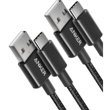 Anker USB C Charger Cable, 2-Pack 3 ft (0.9 m) USB to USB C Cable, USB A to USB C Braided Phone Charger Cable for iPhone 17/16/15, iPad Pro, Samsung