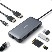 Anker Laptop Docking Station Dual Monitor, 8-in-1 USB C Hub, 4K Dual Monitor with 2 HDMI, 1 Gbps Ethernet Hub, 85W Power Delivery, SD Card Reader for